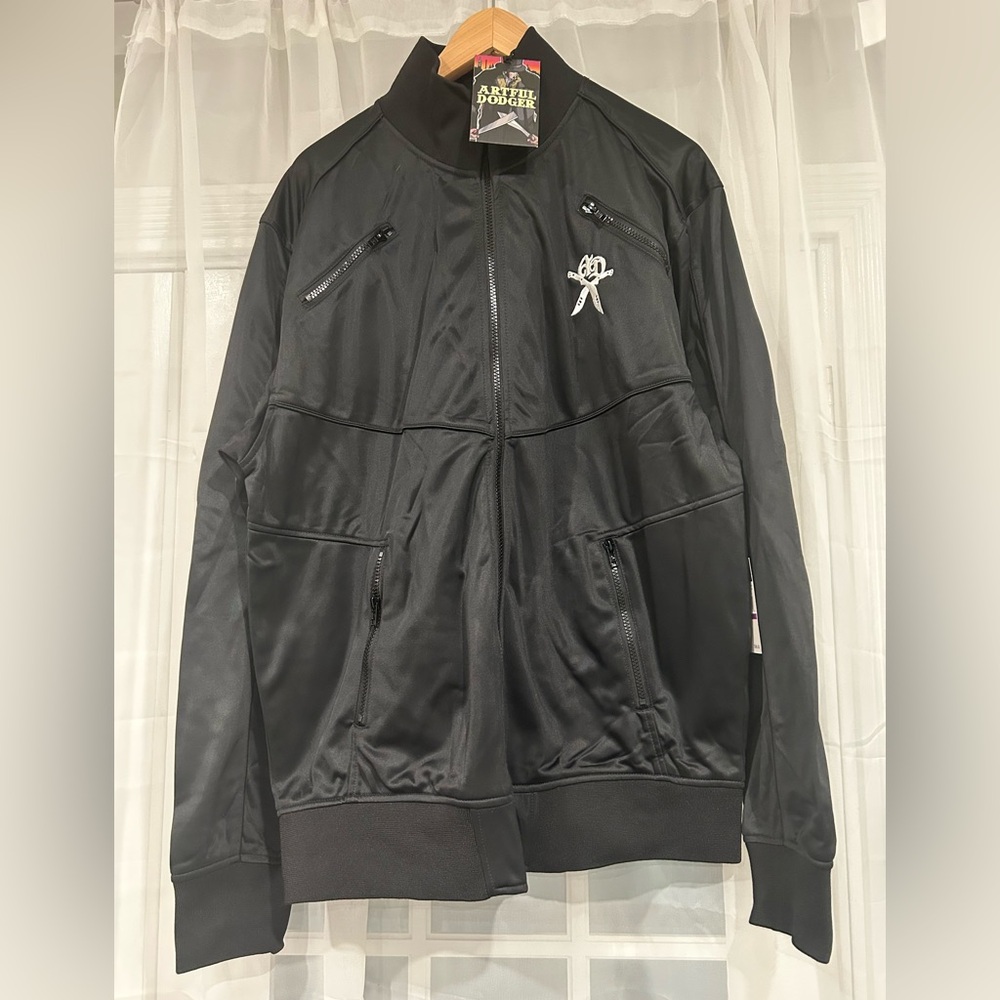 NWT Mens XXL Black Bomber Jacket Artful Dodger